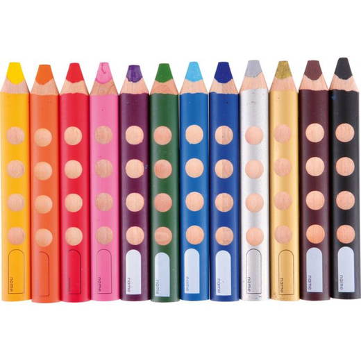257038 LYRA Mulden-Dickfarbstifte 3-in-1, 12 Farben - 257038