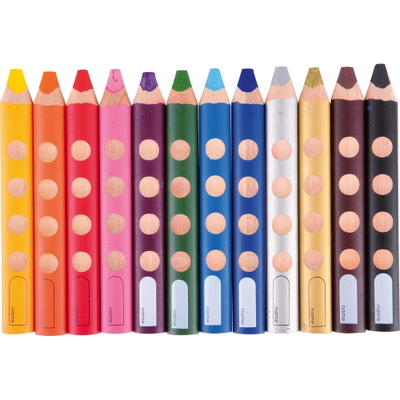 LYRA Mulden-Dickfarbstifte 3-in-1, 12 Farben