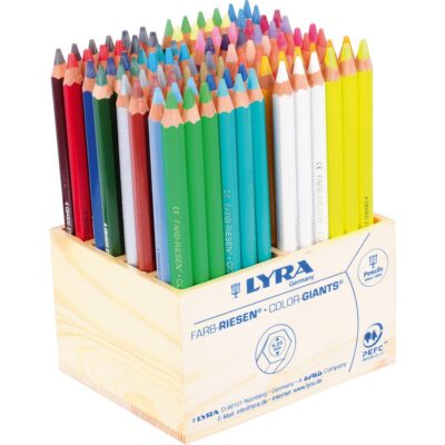 LYRA Dickfarbstifte, 96 Stück, lackiert, in Holzbox
