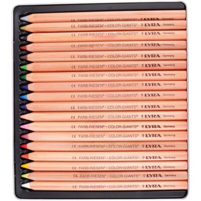LYRA Dickfarbstifte, 18 Farben, in Metallbox