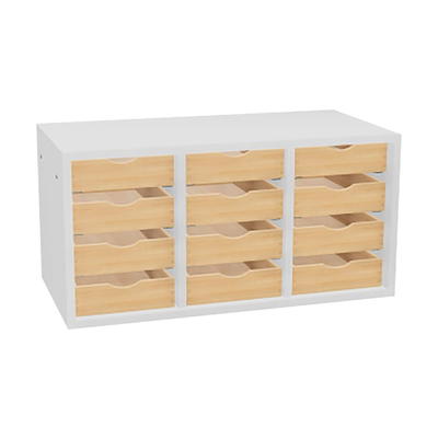 Container flach, 3 Spalten mit 12 Eigentumskästen, Breite 80 cm