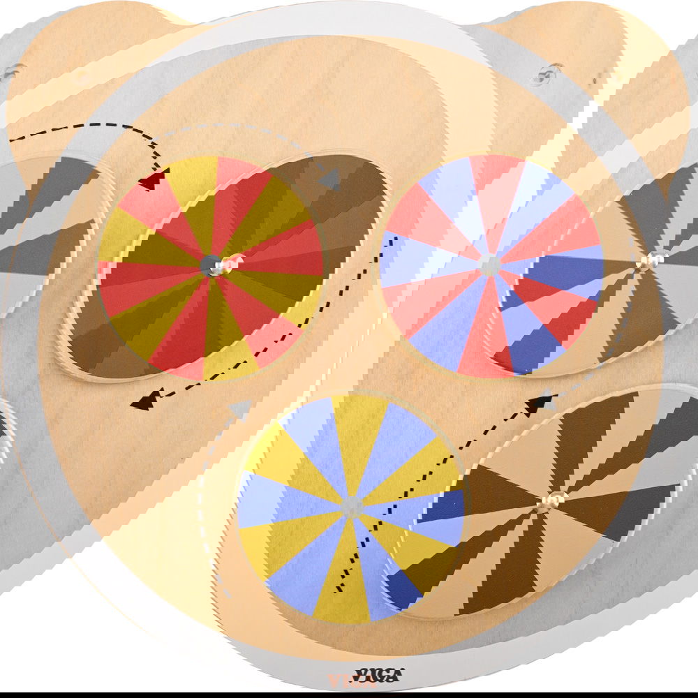 Zweifarbige Räder, Wandapplikation Motorikspiel