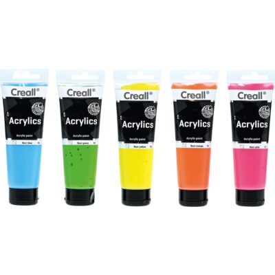 Acrylfarben, 120 ml, 5er-Set, Fluo