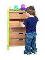 LILY Regalsystem – Schrank mit 5 Massivholzschüben, Durchgang 82 cm breit mit Bogenaufsatz, Tür und Regal - FRSS33B