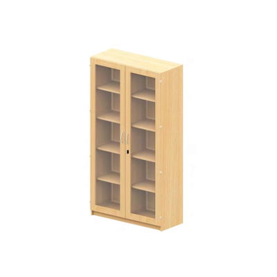 Hochschrank NEONOVA mit Doppeltür und Glasfront, Mittelwand, je 4 Einlegeböden