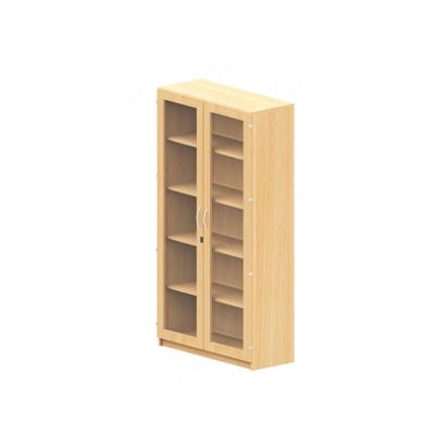 Hochschrank NEONOVA mit Doppeltür und Glasfront, ohne Mittelwand, 4 Einlegeböden