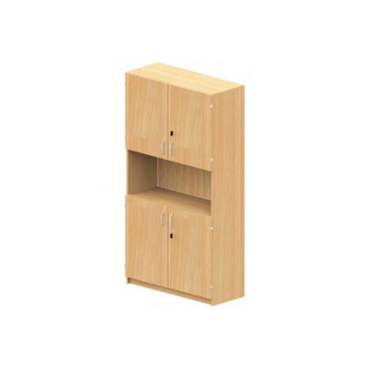 Hochschrank NEONOVA – Doppeltüren, offenes Fach, Mittelwand