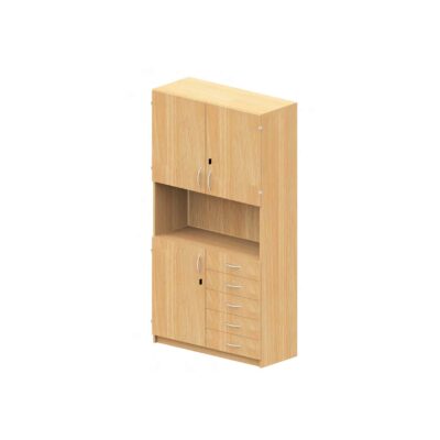 Hochschrank NEONOVA – Tür, Schubkästen, offenes Fach, Doppeltüren