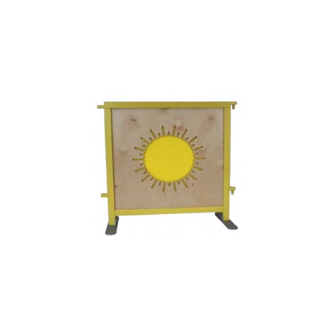 Raumteiler Holzwand ‘Sonne’ - Plexiglas gelb