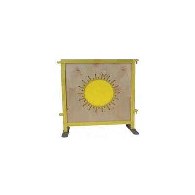 Raumteiler Mini Holzwand ‘Sonne’ – Plexiglas gelb