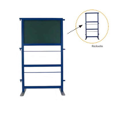 Raumteiler Maxi oben Magnet-/Kreidetafel, unten Buchablage