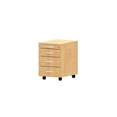 Rollcontainer – 1 Utensilienfach, 3 Schubkästen, Zentralverriegelung