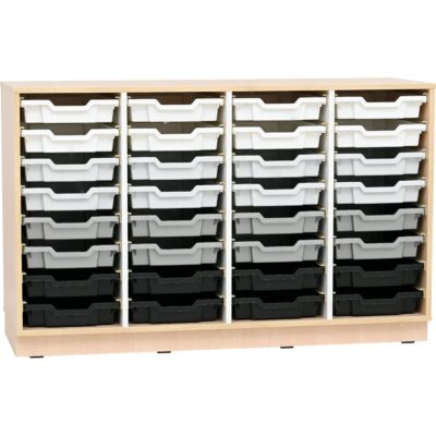 Regal M + 32 Behälter, Breite: 138 cm (Quadro 191)