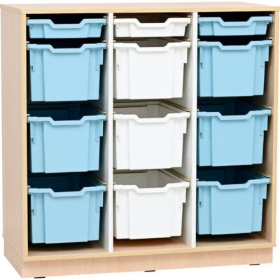 Regal M+, 12 diverse Behälter, Breite: 104 cm (Quadro 197)