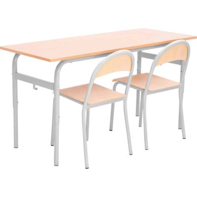 Doppeltisch Daniel mit Stühlen, Tischhöhe: 76 cm (Set Nr. 31 - Gr. 6)