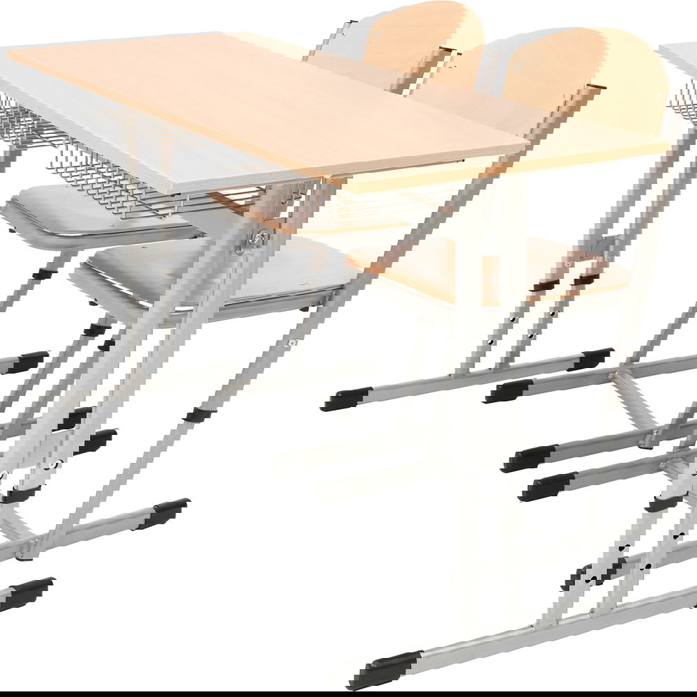 Doppeltisch IN-R mit Stühlen, höhenverstellbar, TH 71-76 cm