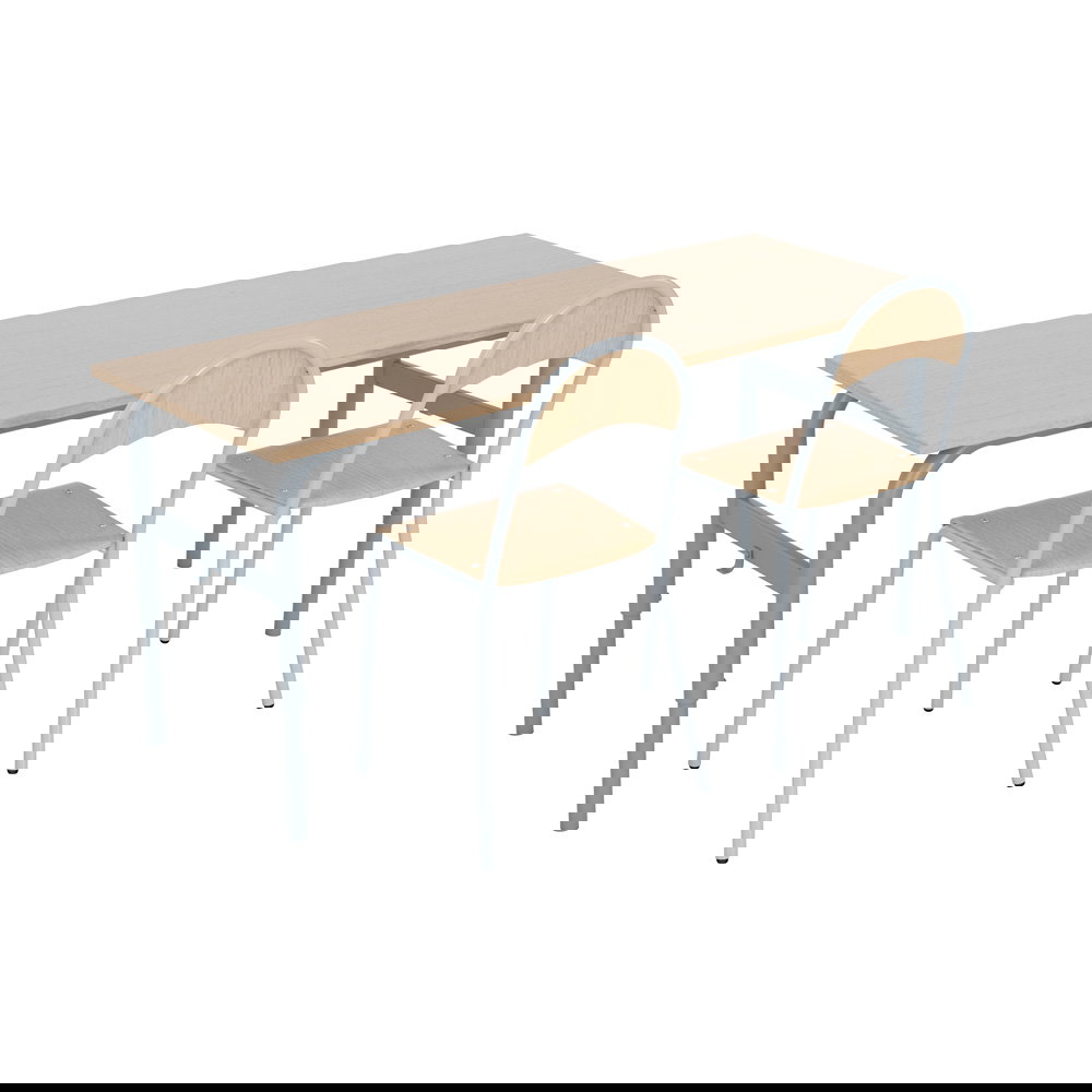 Doppeltisch Daniel mit Stühlen, TH 64 cm