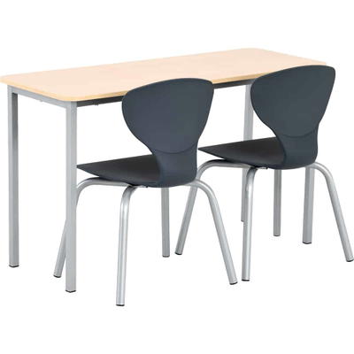 Doppeltisch Vorte mit Stühlen Flexi, Tischhöhe 76 cm (Set Nr. 113 – Gr. 6)