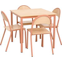 Tisch MILA (80×80 cm, Ahorn E) mit Stühlen P, apricot, SH 46 cm - ZEST5955 a 23