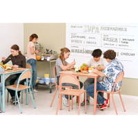 Tisch MILA (80×80 cm, Ahorn E) mit Stühlen P, apricot, SH 46 cm - ZEST5955 r 24