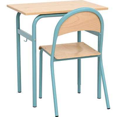 Einzeltisch Daniel mit Stuhl P, eisblau, Sitzhöhe: 46 cm (Set Nr. 171 – Gr. 6)
