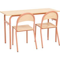 Doppeltisch Daniel mit Stühlen P, apricot, Sitzhöhe: 46 cm (Set Nr. 174 – Gr. 6) - ZEST5960 b 23