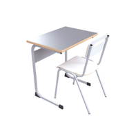 Schüler-Kufentisch IN-C (Einer) mit Stuhl, Sitzhöhe: 46 cm (Set Nr. 185 – Gr. 6) - ZEST6101 b 24