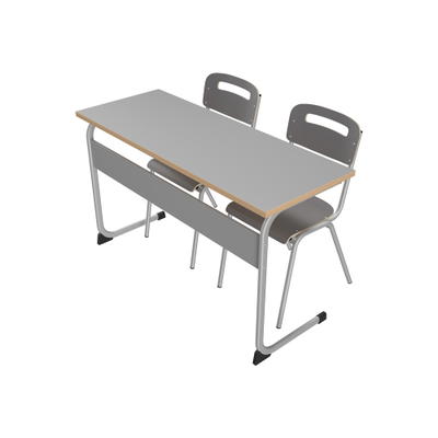 Schüler-Kufentisch IN-C (Zweier) mit Stühlen, Sitzhöhe: 46 cm (Set Nr. 186 – Gr. 6)