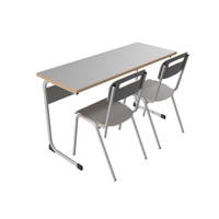 Schüler-Kufentisch IN-C (Zweier) mit Stühlen, Sitzhöhe: 46 cm (Set Nr. 186 – Gr. 6) - ZEST6102 b 24