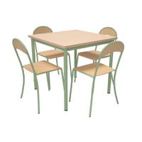 Tisch Mila (80×80 cm, Ahorn E) mit Stühlen P, apfelgrün, SH 46 cm - ZEST6116 a 24
