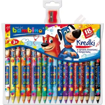 Moje Bambino-Farbstifte, 18 Farben, bedruckt