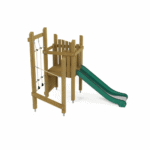 Retro Set 102 mit Rutsche, Kletterwand, Kletternetz und Balancierbalken mit Seil - retro set 102 nv74102 w 2