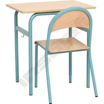 Einzeltisch Daniel mit Stuhl P, eisblau, Sitzhöhe: 46 cm (Set Nr. 171 - Gr. 6)