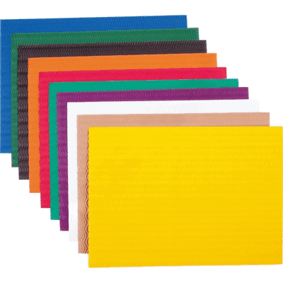 3D-Wellpappe 25 x 35 cm, 10 Farben