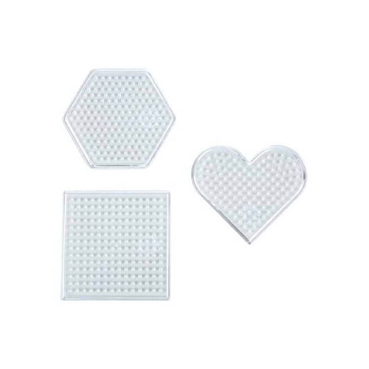 652211 Steckplattenset für Bügelperlen NABBI® MINI, 3er-Set mit Herz - 652211