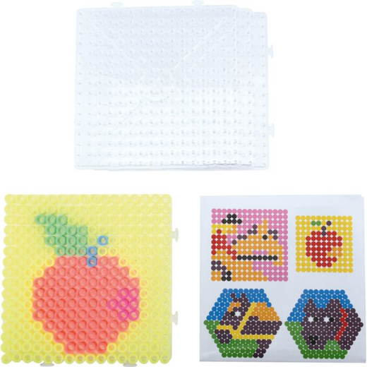 652214 Steckplattenset für Bügelperlen NABBI® JUMBO, Quadrate, 4 Stück - 652214
