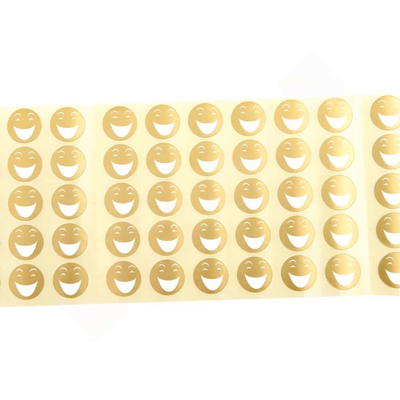 Aufkleber Smiley, gold