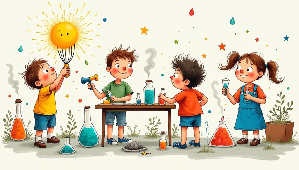 f5e53f0f 2d94 4ab0 92fc 7c40ee0b225b neuroflash Illustration of children conducting exciting exper 1731606367