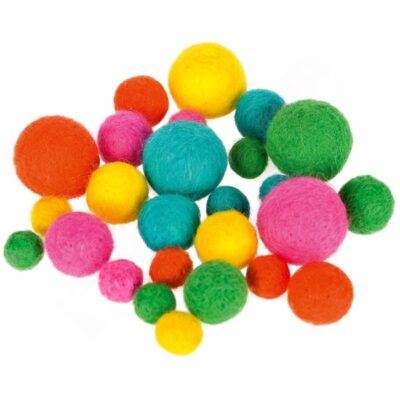 Filzkugeln, 25 Stück - kunterbunt