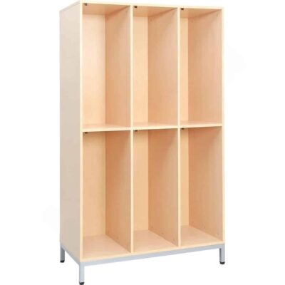 Garderobenschrank mit Metallbeinen, 6 Fächer