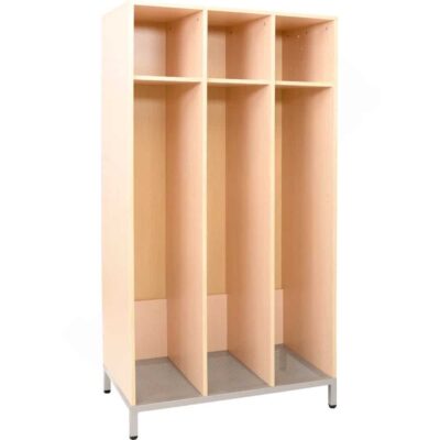 Garderobenschrank mit Metallbeinen, Ahorn, 3 Fächer