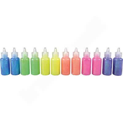 Glitter-Glue, 2 x 6 Farben