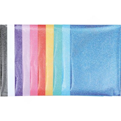Glitterpapier, 10 Farben