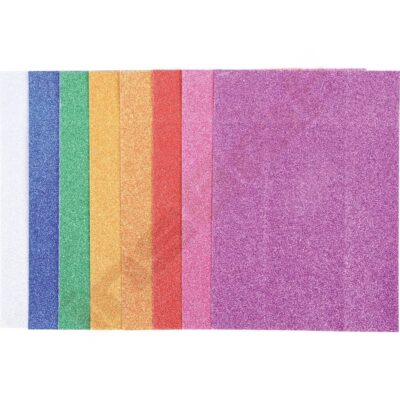 Glitterpapier, 8 Farben