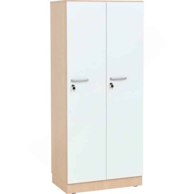 Grande Spindschrank, doppelt, Tiefe: 38 cm, Höhe: 187 cm - Ahorn, Türen weiß