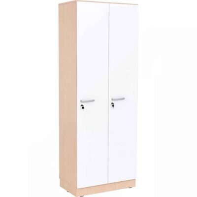Grande Spindschrank, doppelt, Tiefe: 38 cm, Höhe: 223 cm - Ahorn, Türen weiß