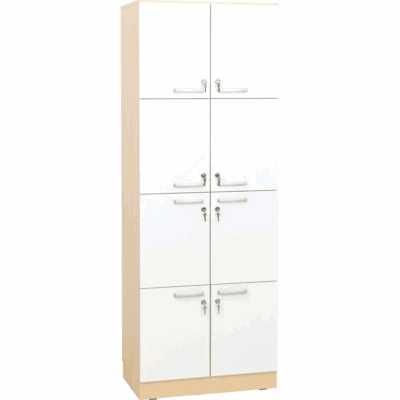 Grande Taschenschrank, Tiefe: 48 cm - Ahorn, Türen weiß