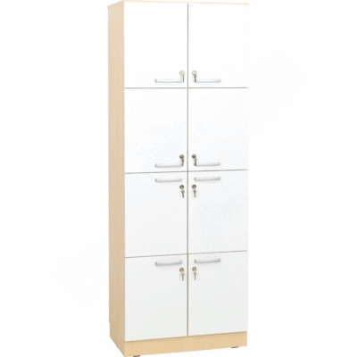 Grande Taschenschrank, Tiefe: 48 cm – Ahorn, Türen weiß