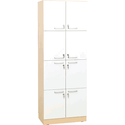 Grande Taschenschrank, Tiefe: 48 cm – Ahorn, Türen weiß