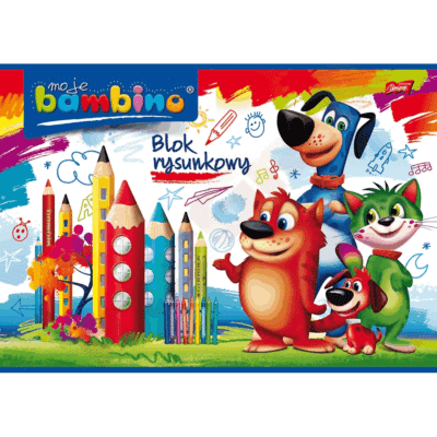 Moje Bambino-Zeichenpapierblock A4, 20 Blatt, weiß